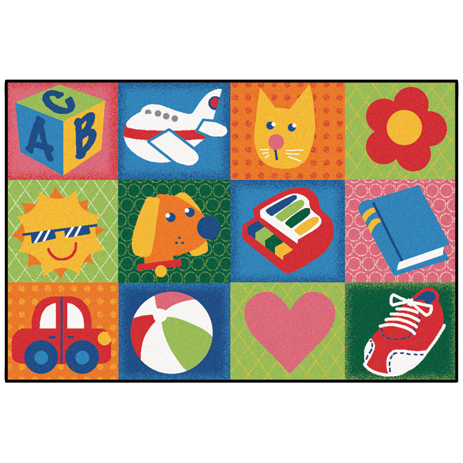 Picture of Carpets for Kids 36.25 Rectangle Toddler Fun Squares Rug - 3 x 4 ft. 6 in.