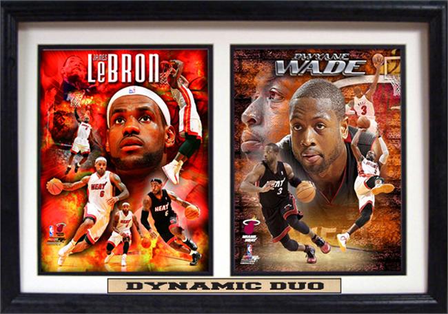 12 x 18 Double Frame - Miami Heat Dynamic Duo