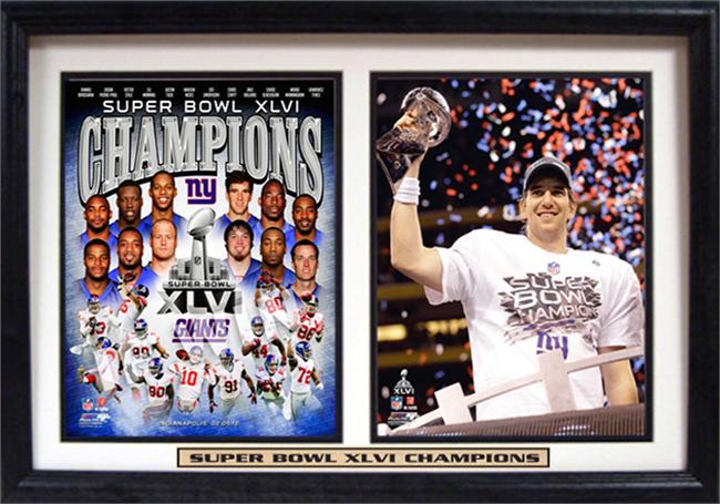 12 x 18 Double Frame - New York Giants Champions