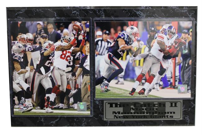 505-FBNYG82 13 x 20 Stat Plaque - Mario Manningham The Catch 2