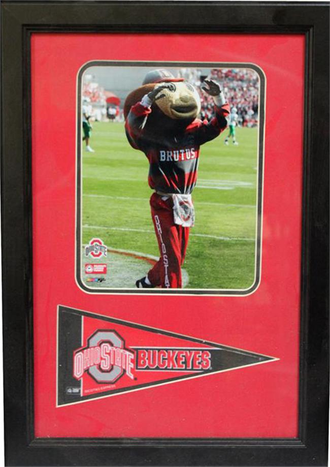 12 x 18 Pennant Frame - Ohio State University Brutus Buckeye