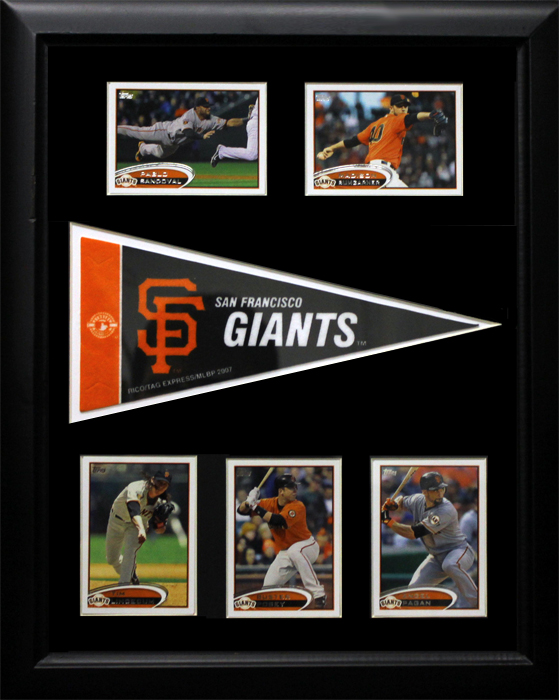 San Francisco Giants Pennant 12 x 18 Frame with 5 Cards