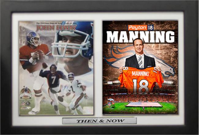 12 x 18 Double Frame - Manning & Elway Denver Broncos