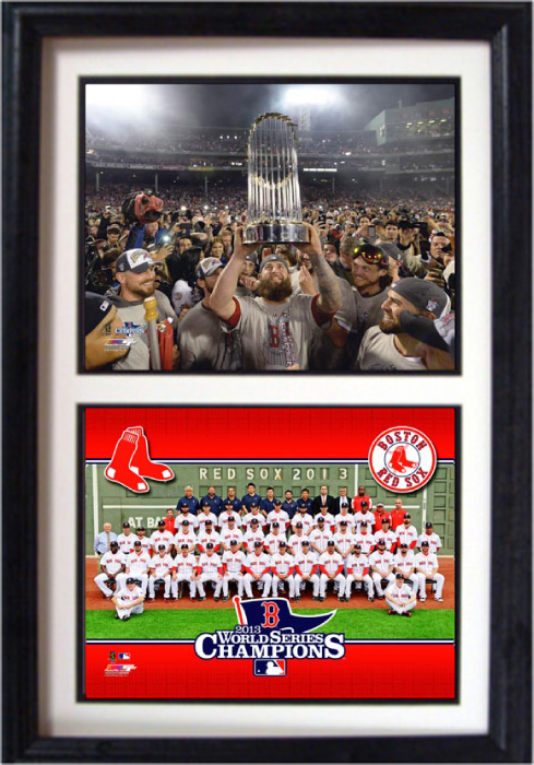 120-BBBOSWSTrophy 12 x 18 Double Frame - Boston Red Sox 2013 World Series Champs Trophy