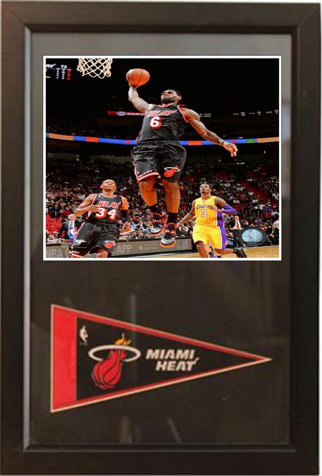 12 x 18 Pennant Frame - LeBron James Miami Heat