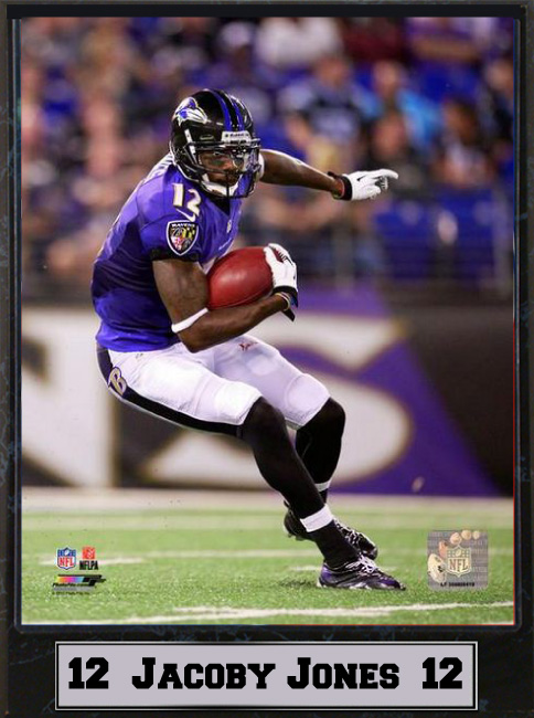 511-FBBAL12 9 x 12 Plaque - Jacoby Jones Baltimore Ravens