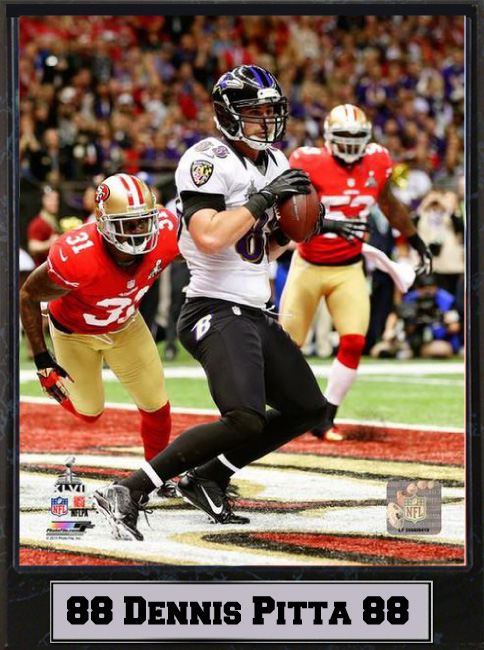511-FBBAL88 9 x 12 Plaque - Dennis Pitta Baltimore Ravens