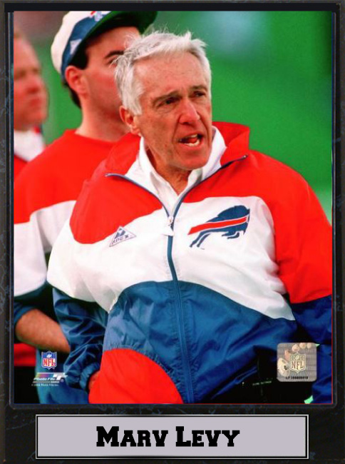 511-FBBUFLevy 9 x 12 Plaque - Marv Levy Buffalo Bills