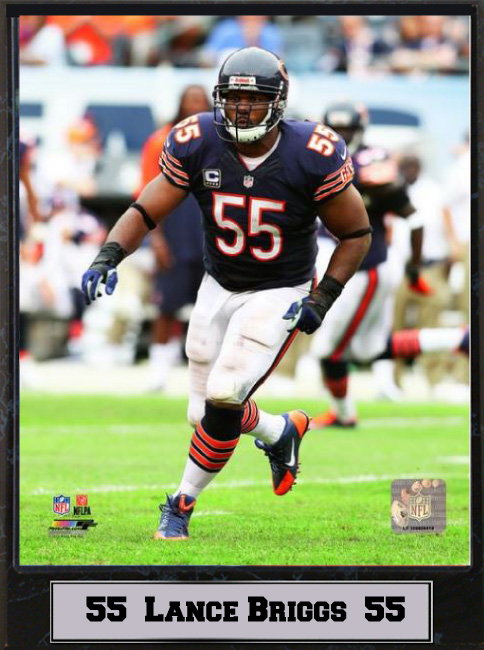 511-FBCHI55 9 x 12 Plaque - Lance Briggs Chicago Bears