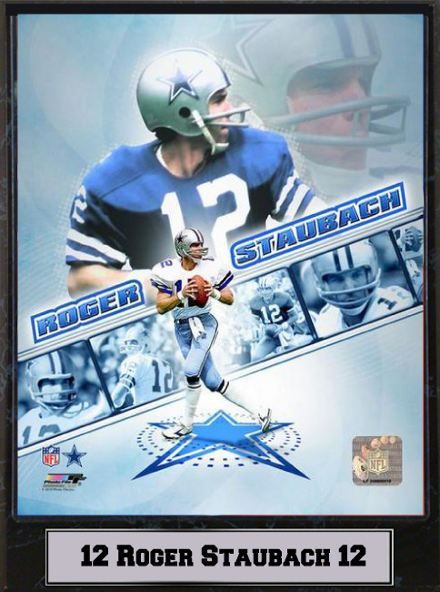 9 x 12 Plaque - Roger Staubach Dallas Cowboys