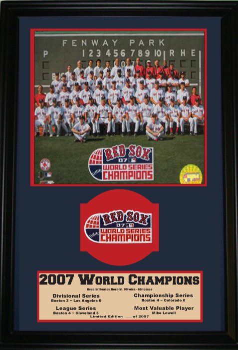 190-BBBOS07Champs 12 x 18 Patch Frame - Boston Red Sox 2007 Champions