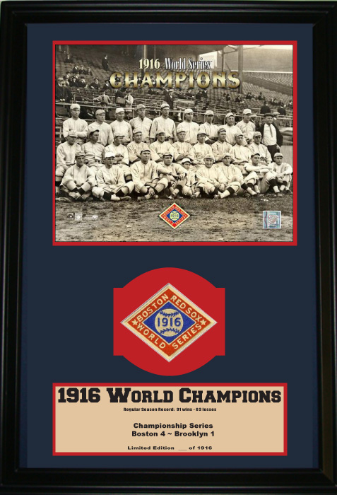 190-BBBOS1916Champs 12 x 18 Patch Frame - Boston Red Sox 1916 Champions