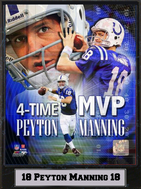 511-FBIND18L 9 x 12 Plaque - Peyton Manning Indianapolis Colts