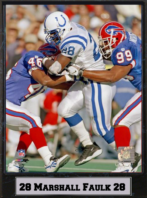 511-FBIND28L 9 x 12 Plaque - Marshall Faulk Indianapolis Colts