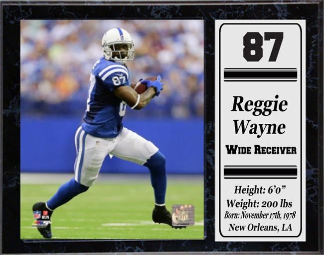 521-FBIND87 12 x 15 Stat Plaque - Reggie Wayne Indianapolis Colts