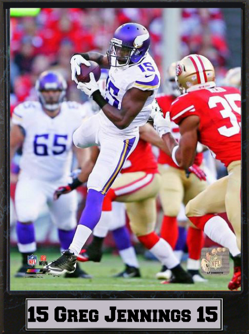 511-FBMIN15 9 x 12 Plaque - Greg Jennings Minnesota Vikings