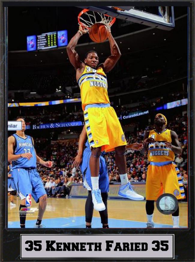 Picture of Encore Select 512-BSKDEN35 9 x 12 Plaque -Kenneth Faried Denver Nuggets