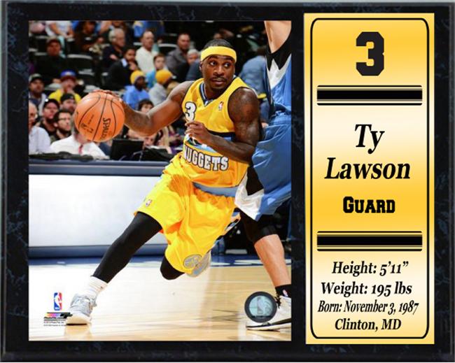 Picture of Encore Select 522-BSKDEN3 12 x 15 Stat Plaque - Ty Lawson Denver Nuggets
