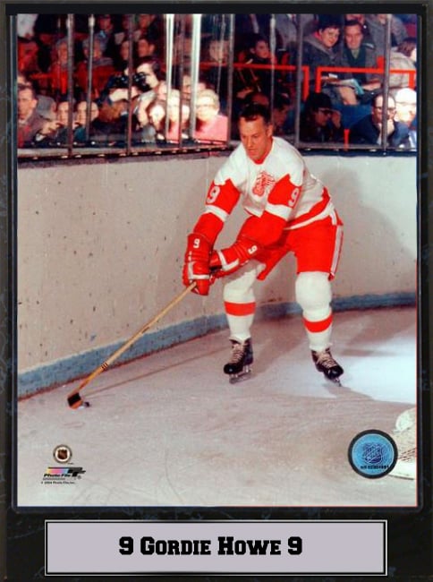 9 x 12 Plaque - Gordie Howe Detroit Red Wings