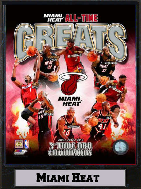 Picture of Encore Select 512-BSKMIAGreats 9 x 12 Plaque - Miami Heat Greats