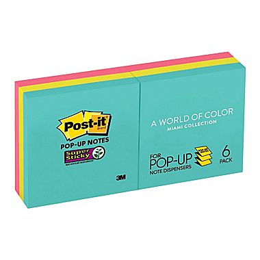 MMMR3306SSMIA 3 x 3 in. Sticky note Super Sticky Pop Up Notes Refill, Miami