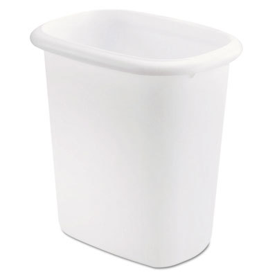 RCP2953WHICT 6 qt Plastic Oval Vanity Wastebasket, White