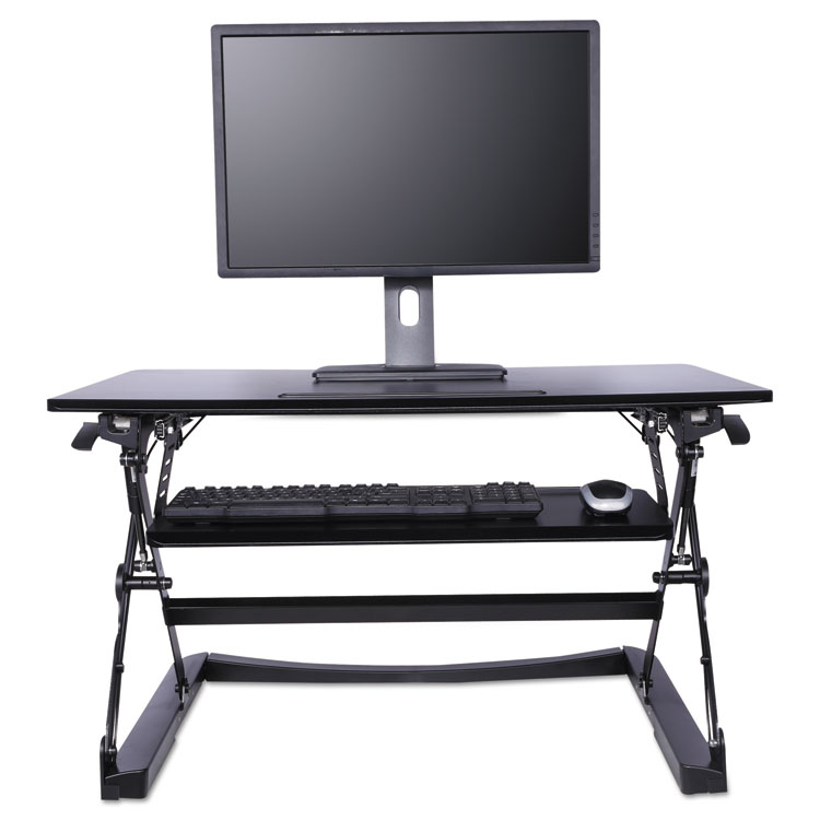 Picture of Alera ALEAEWR2B Sit-Stand Lifting Workstation Desk&#44; Black - Medium