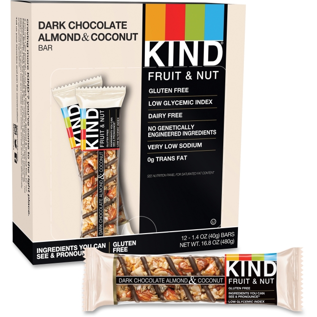 Picture of Kind KND19987 Food Dark Chocolate Almond & Coconut Snack Bar