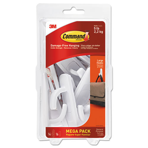 Picture of 3M MMM17003MPES General Purpose Mega Hooks&#44; Large - Pack of 14