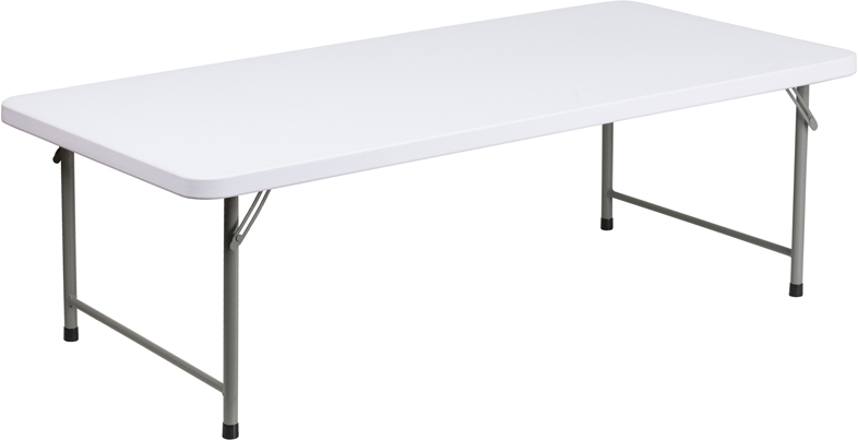 30 x 60 x 19 in. Kids Granite White Plastic Folding Table
