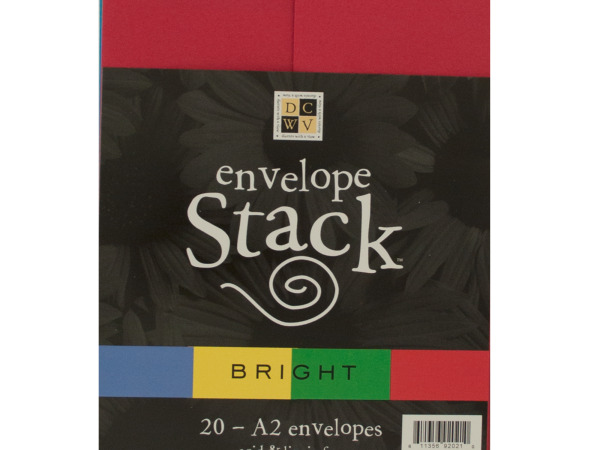 Picture of Bulk Buys PF141-24 Bright Colors Envelope Stack - 24 Piece -Pack of 24