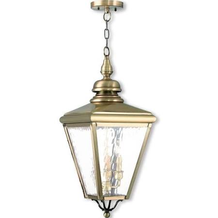 Picture of Livex 2035-01 Antique Brass Outdoor Chain - Hang Lantern