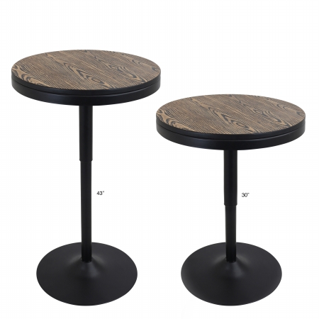 Picture of Lumisource BT-DAK BK Dakota Industrial Adjustable Bar & Dinette Table&#44; Black & Medium Brown