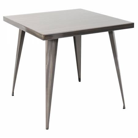 Picture of Lumisource DT-TW-AU3232 SV Austin Dining Table&#44; Brushed Silver - 7 x 36 x 36 in.