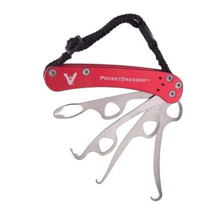 640-9050-0001 Pocket Dresser Button Aid, Zipper Pull & Shoelace Tool - Red