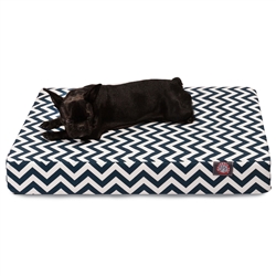 Picture of Majestic Pet 78899551429 Navy Chevron Medium Orthopedic Memory Foam Rectangle Dog Bed