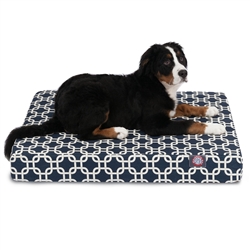 Picture of Majestic Pet 78899551434 Navy Blue Links Medium Orthopedic Memory Foam Rectangle Dog Bed