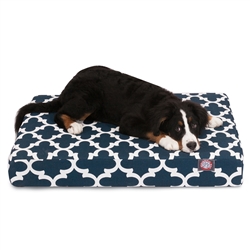 Picture of Majestic Pet 78899551446 Navy Trellis Medium Orthopedic Memory Foam Rectangle Dog Bed