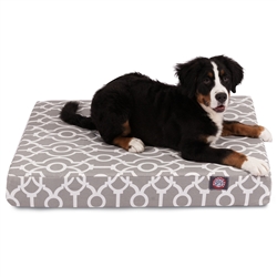 Picture of Majestic Pet 78899551448 Gray Trellis Medium Orthopedic Memory Foam Rectangle Dog Bed