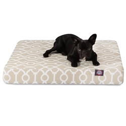 Picture of Majestic Pet 78899551458 Sand Athens Medium Orthopedic Memory Foam Rectangle Dog Bed