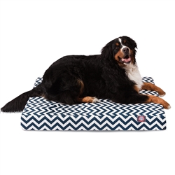 Picture of Majestic Pet 78899551629 Navy Chevron Large Orthopedic Memory Foam Rectangle Dog Bed