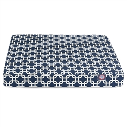 Picture of Majestic Pet 78899551634 Navy Blue Links Large Orthopedic Memory Foam Rectangle Dog Bed