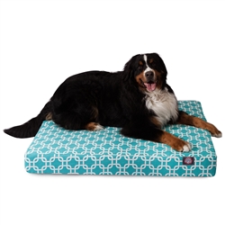 Picture of Majestic Pet 78899551636 Teal Links Large Orthopedic Memory Foam Rectangle Dog Bed