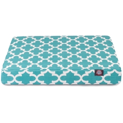 Picture of Majestic Pet 78899551647 Teal Trellis Large Orthopedic Memory Foam Rectangle Dog Bed