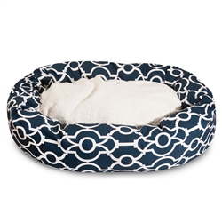 Picture of Majestic Pet 78899554302 32 in. Athens Navy Sherpa Bagel Bed
