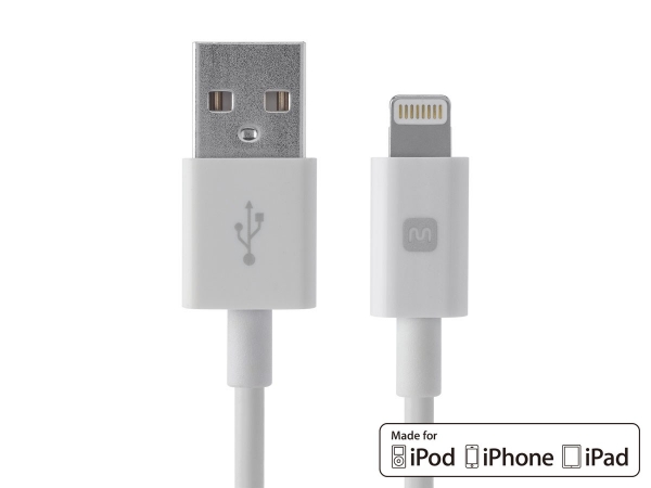 Picture of Monoprice 12840 6 ft. Select Series Apple MFi Certified Lightning To USB Charge & Synchronous Cable&#44; White