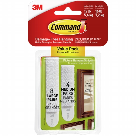 Picture of 3M 17209ES Command Picture Hanging Strips 8 Medium Strips & 16 Large Strips - 24 per Pack