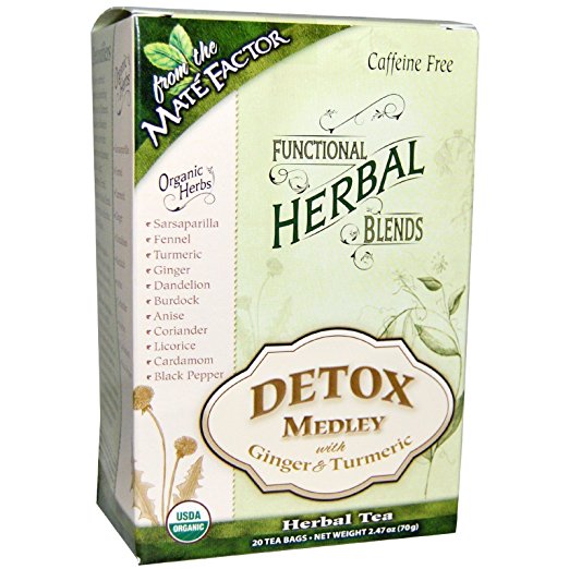 Picture of Mate Factor 230021 Functional Herbal Tea Blends Detox Medley with Ginger & Turmeric - 20 Tea Bags