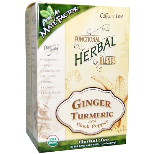 Picture of Mate Factor 230023 Functional Herbal Tea Blends Ginger Turmeric with Black Pepper - 20 Tea Bags