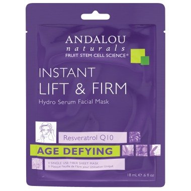 Picture of Andalou Naturals 230553 Beauty 2 Go Lift & Firm&#44; Resveratrol Q10 Instant Hydro Serum Facial Sheet Masks